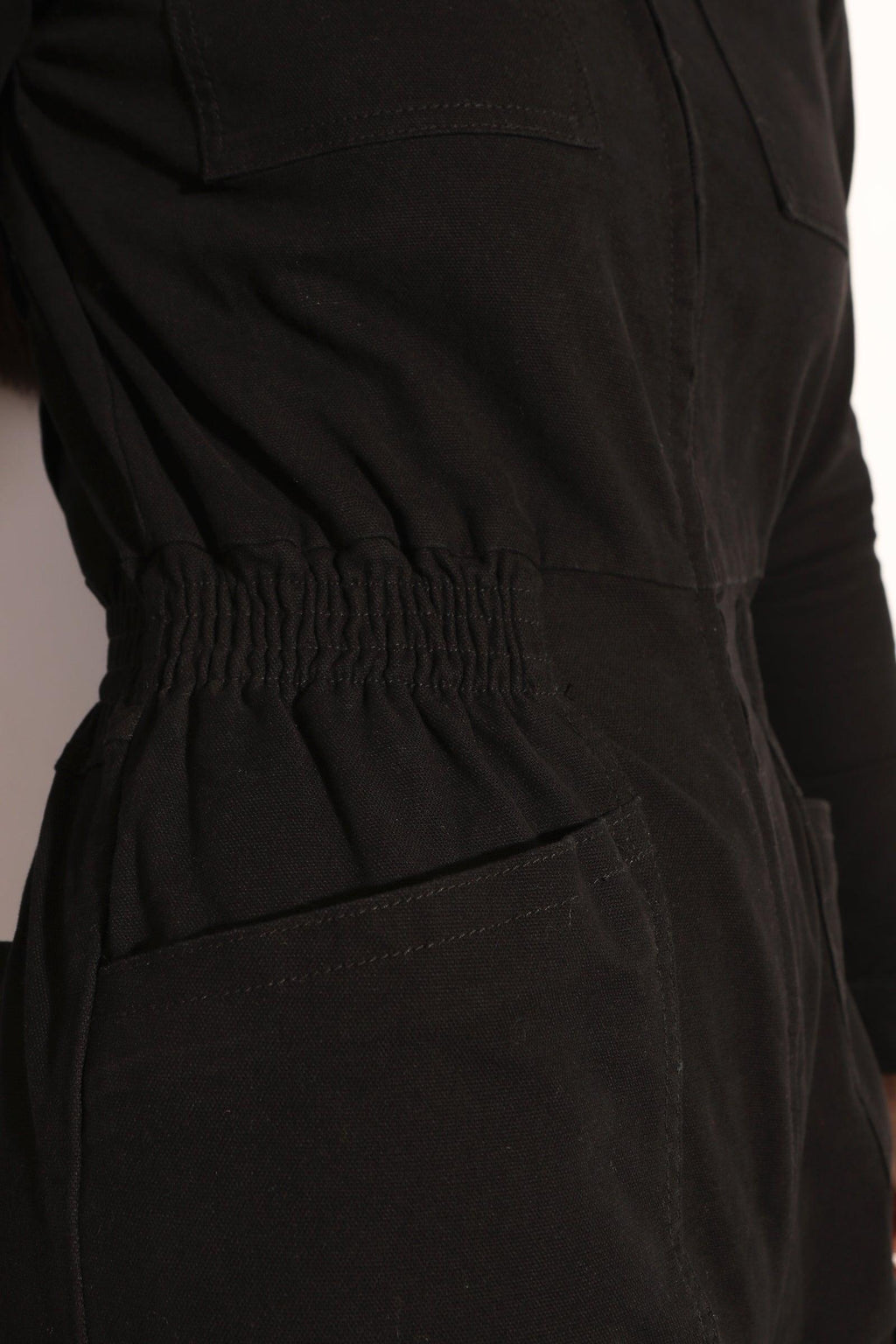 Danny Stretch Canvas Boilersuit Black