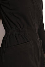 Danny Stretch Canvas Boilersuit Black