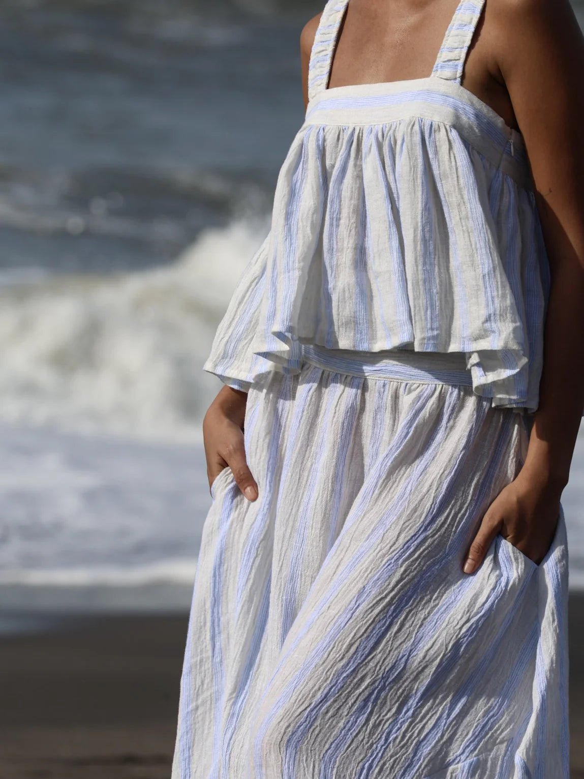 Luciee Linen Crinkle Top