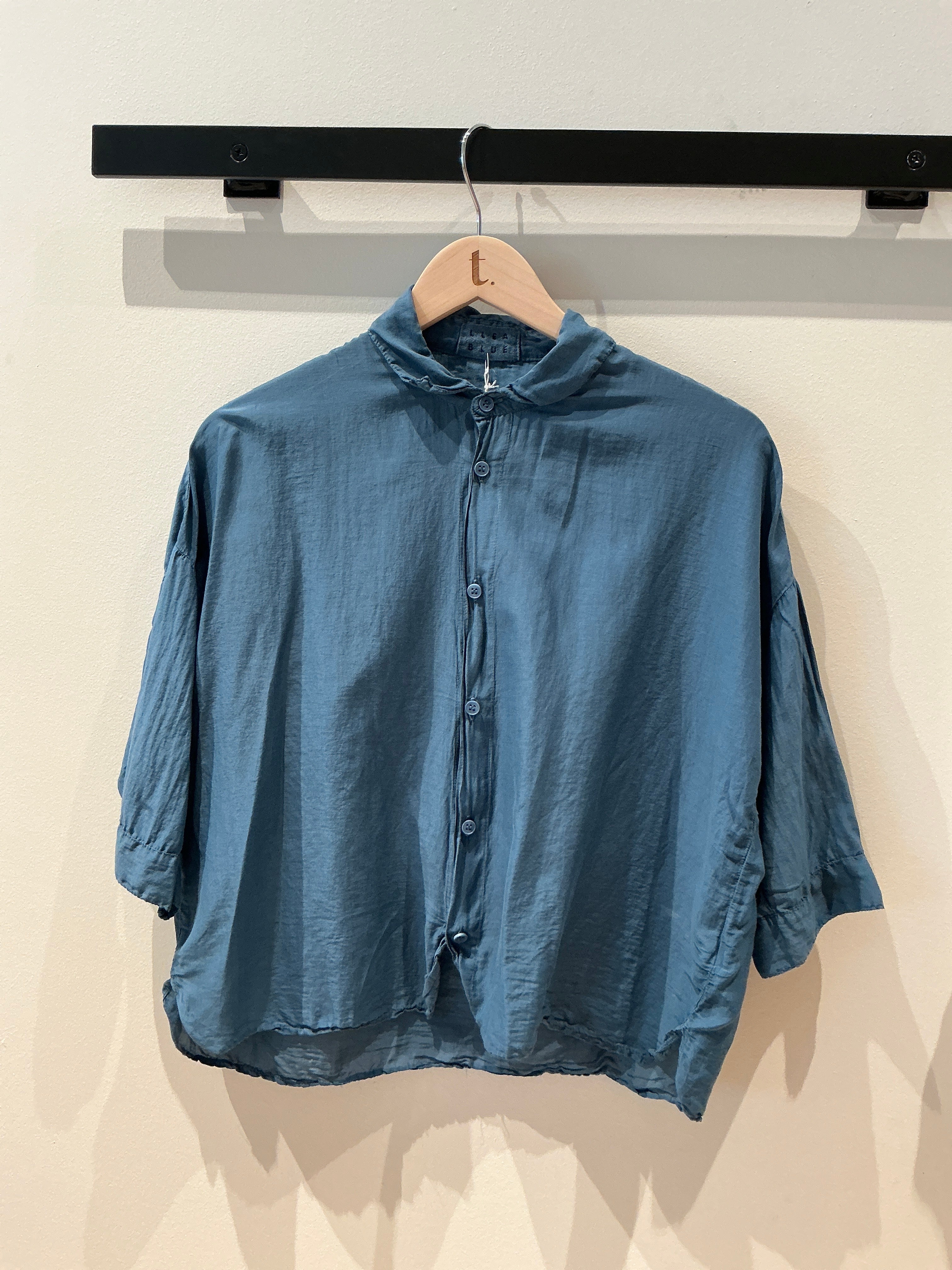 Llea Blue Ophelia Cropped blouse