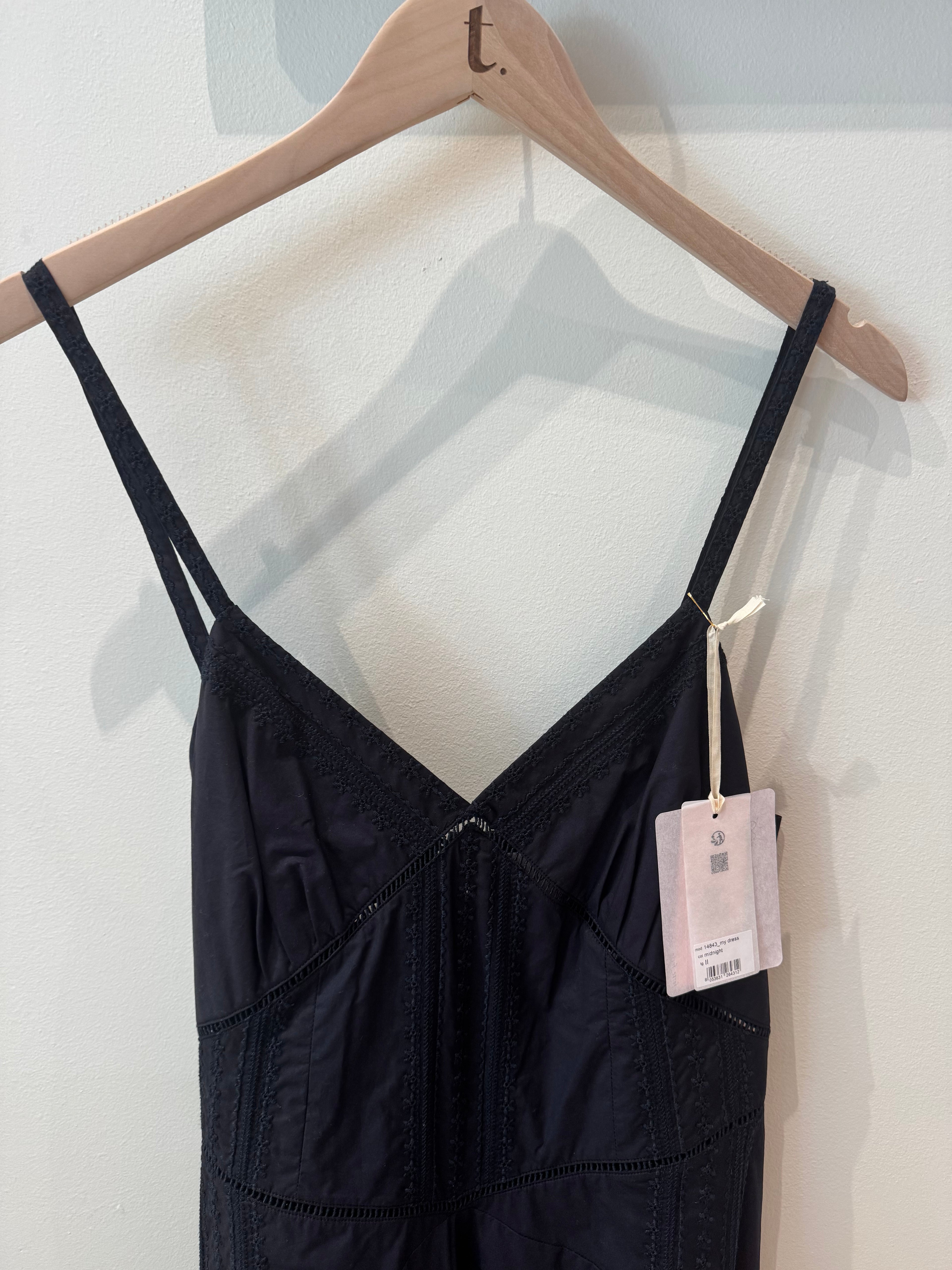 forte_forte "Les Fleurs" Embroidery Popline Straps Dress