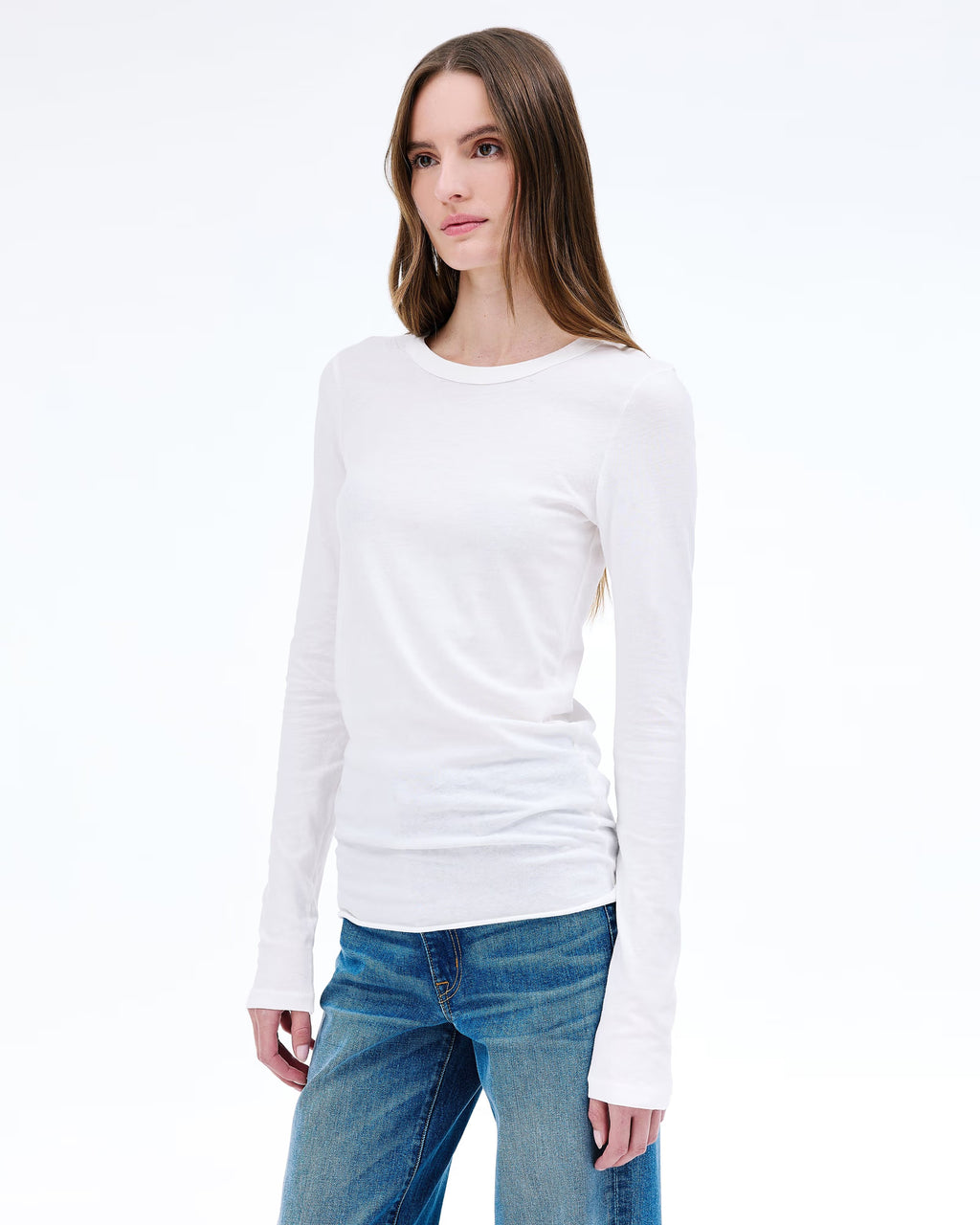SLVRLAKE Simple Long Sleeve Tee Natural White