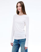 SLVRLAKE Simple Long Sleeve Tee Natural White