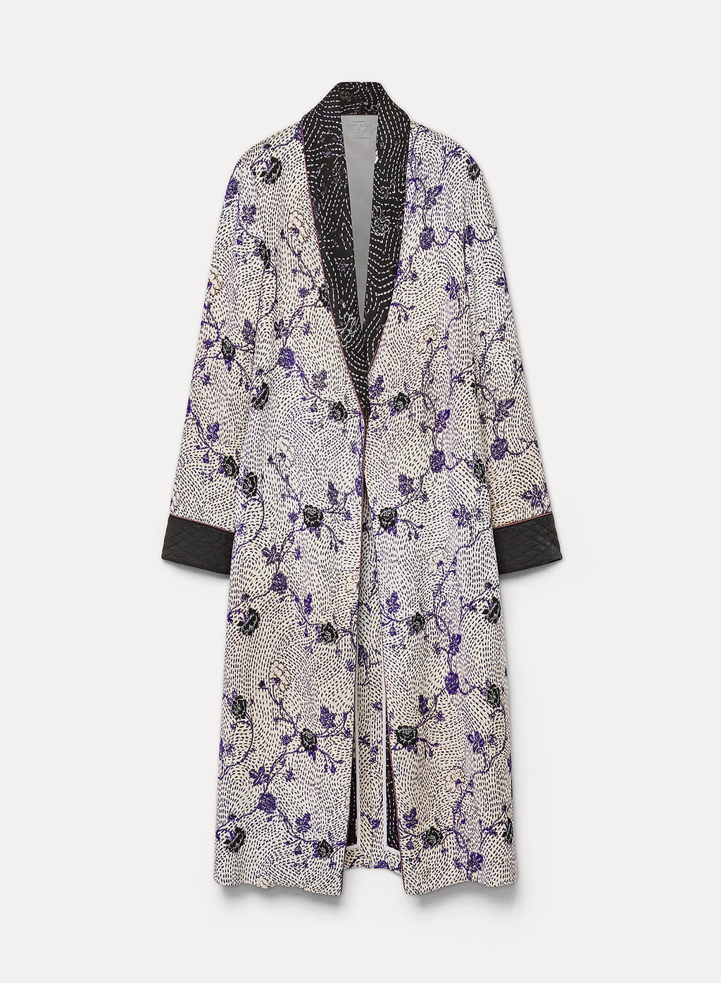 "cherry blossom" jacquard robe de chambre coat