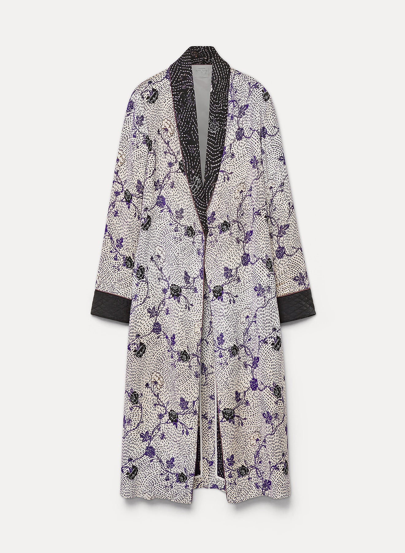 "cherry blossom" jacquard robe de chambre coat