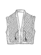 chevron jacquard mix knit vest