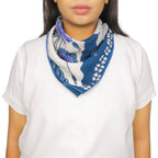 Full Hand Drawn Batik Tulis Bandana Authentic, 21", 100% Soft Cotton, Hibiscus Poppy Flowers , Pagi Sore