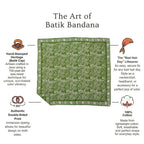 Kasih Large 39" Hand Dyed Batik Bandana, 100% Soft Cotton, Assorted Colors