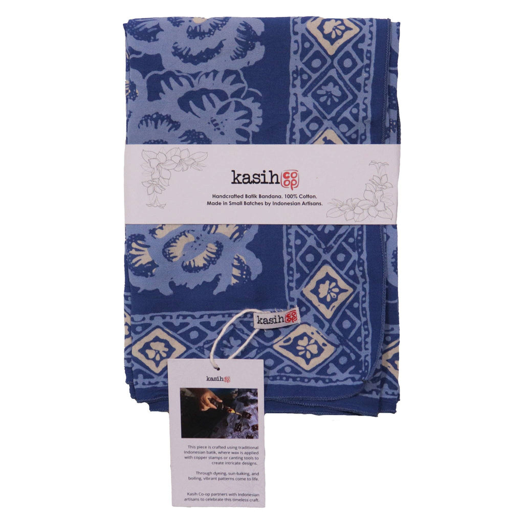Kasih Large 39" Hand Dyed Batik Bandana, 100% Soft Cotton