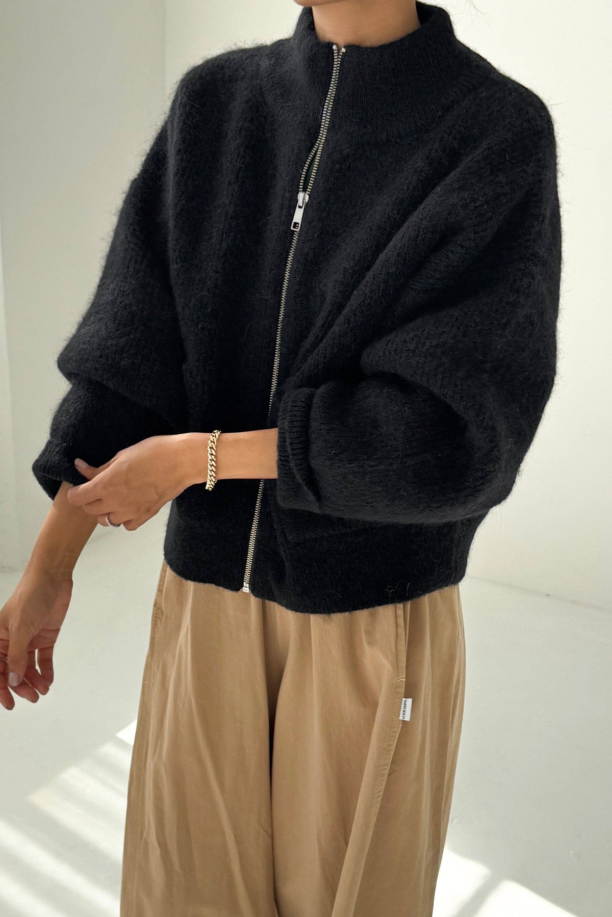 Le Bon Shoppe Alpaca Zip Front Jacket