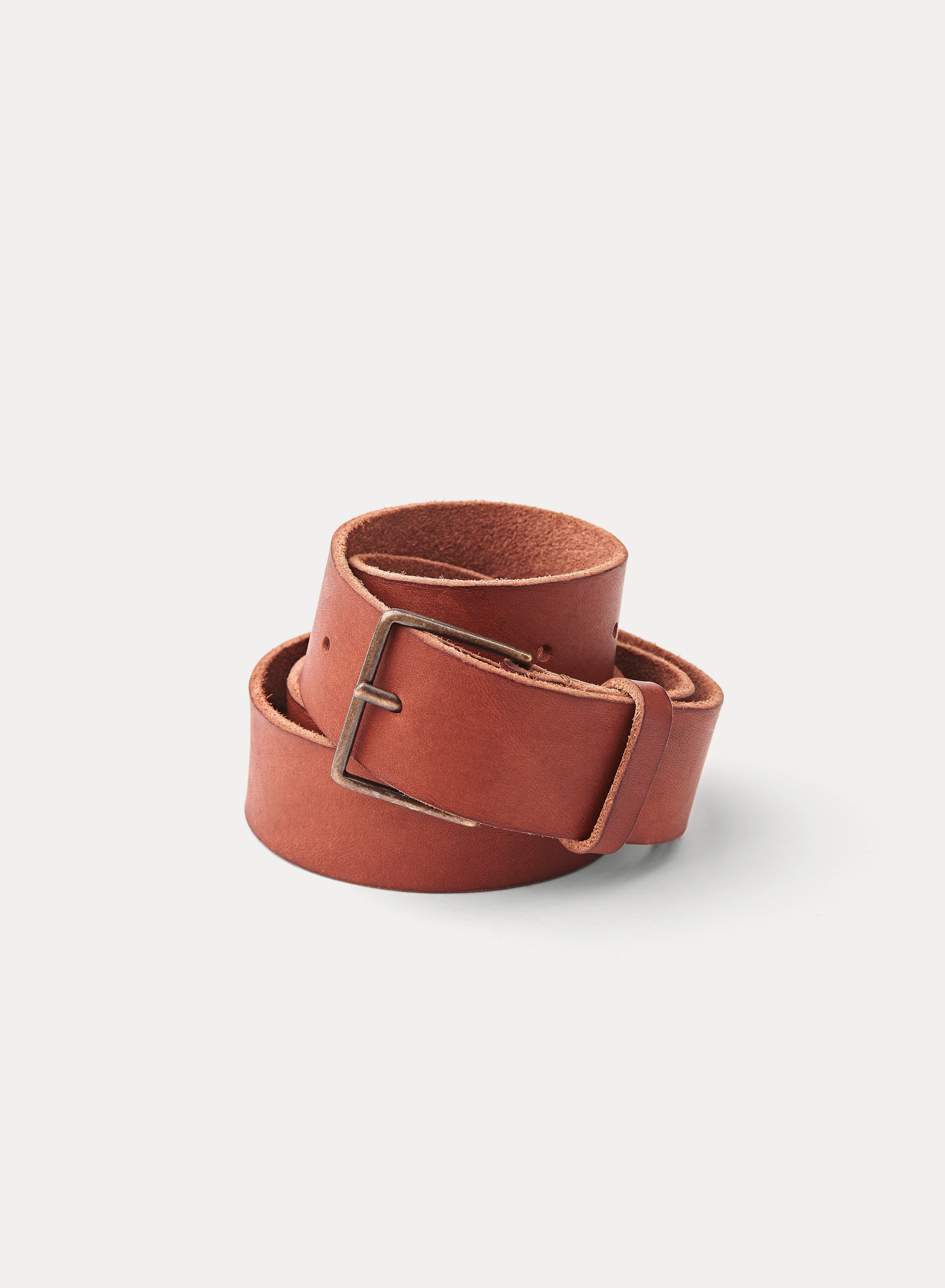 washed leather belt