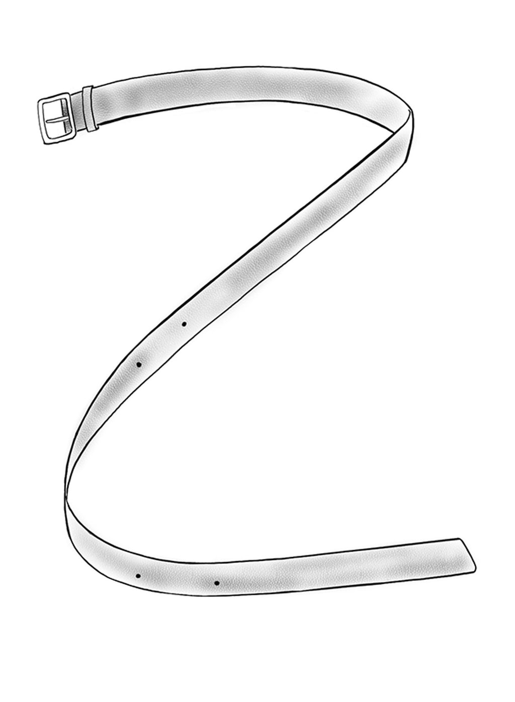 washed leather belt