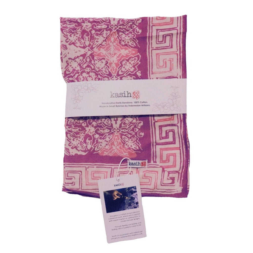 Kasih Large 39" Hand Dyed Batik Bandana, 100% Soft Cotton