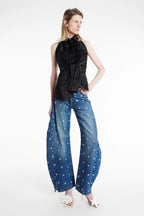 AWAKE MODE Studded Organic Jeans￼