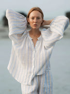 Luciee Linen Crinkle Oversized Blouse