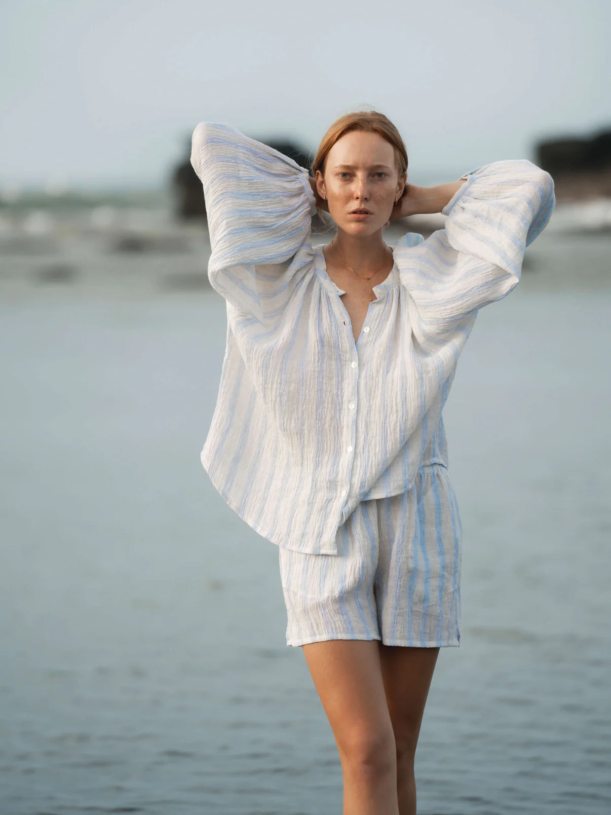 Luciee Linen Crinkle Shorts