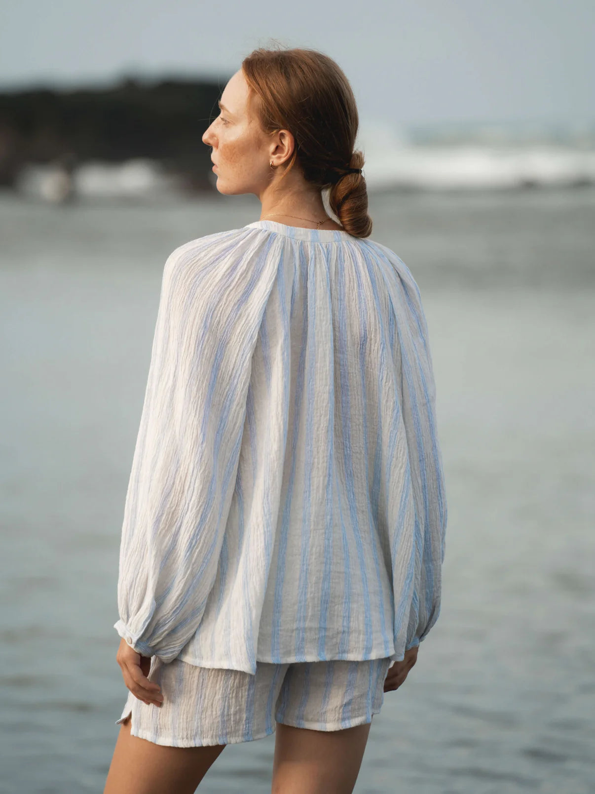Luciee Linen Crinkle Oversized Blouse