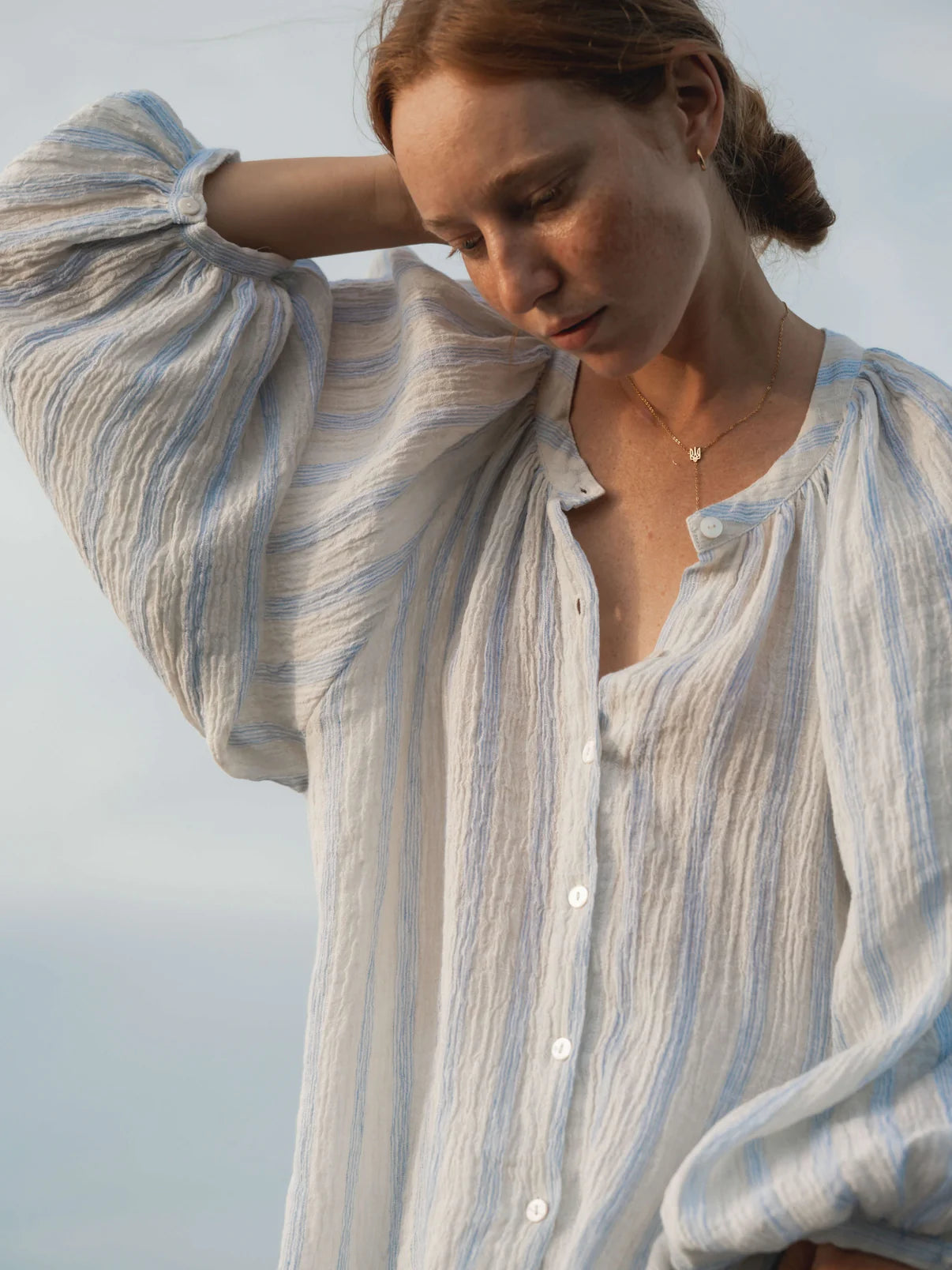 Luciee Linen Crinkle Oversized Blouse
