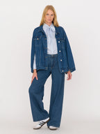 Secular Denim Capelet Jacket