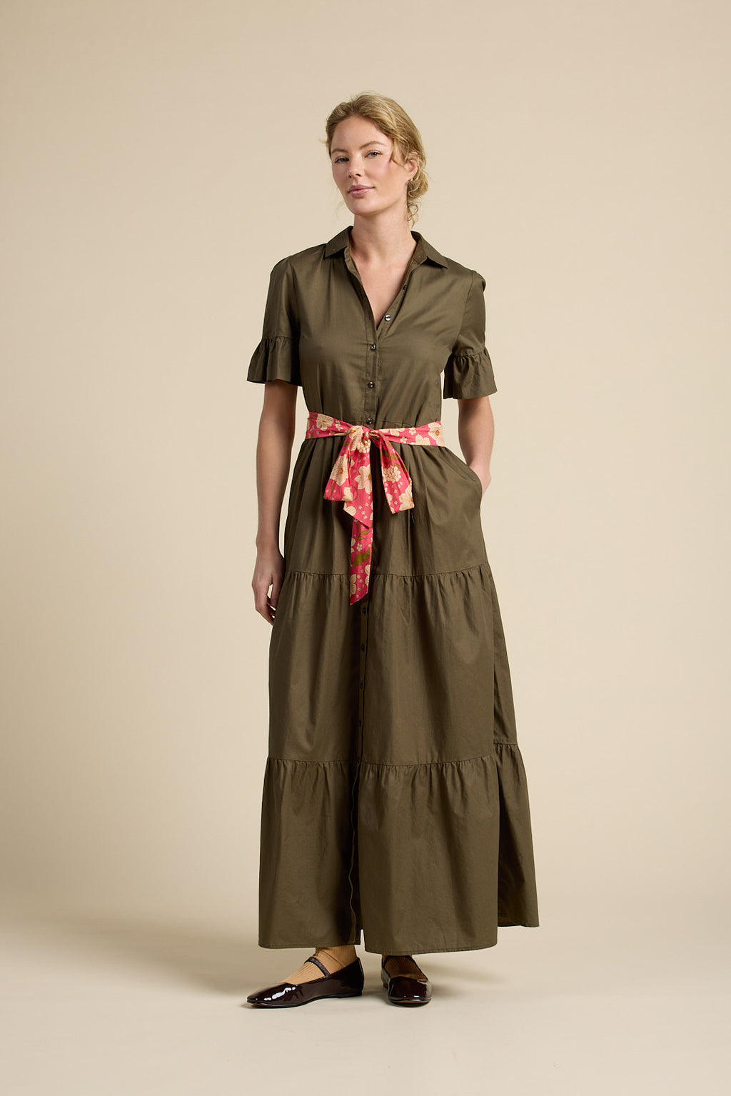 Martine Dress Olive Twill