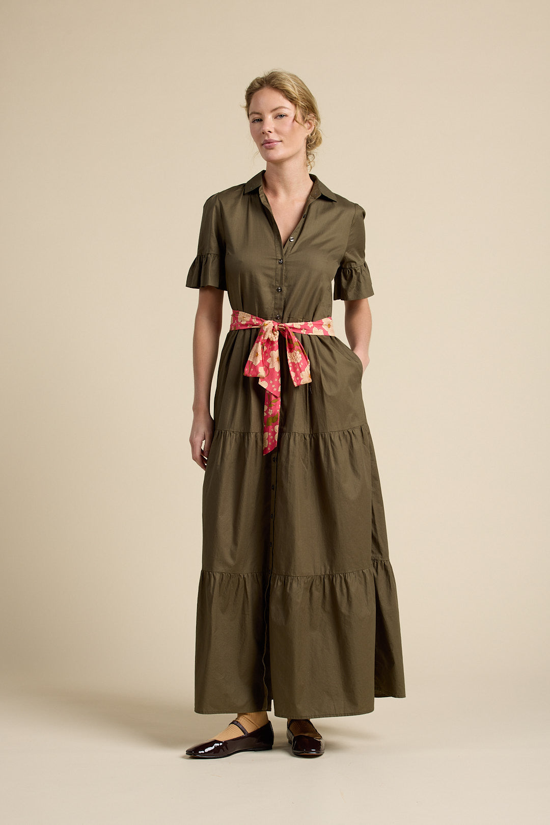 Martine Dress Olive Twill