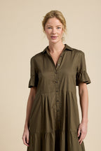 Martine Dress Olive Twill