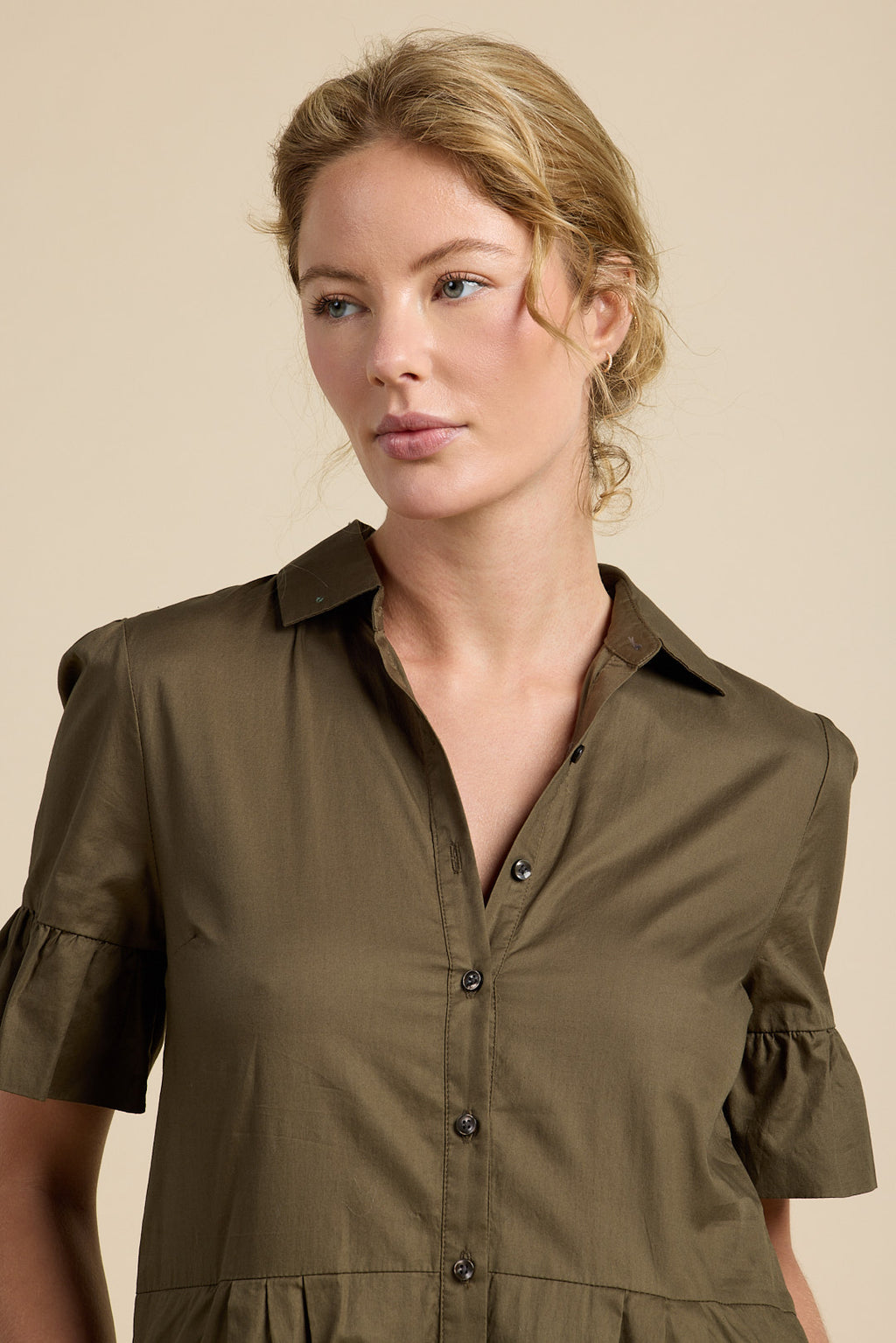 Martine Dress Olive Twill