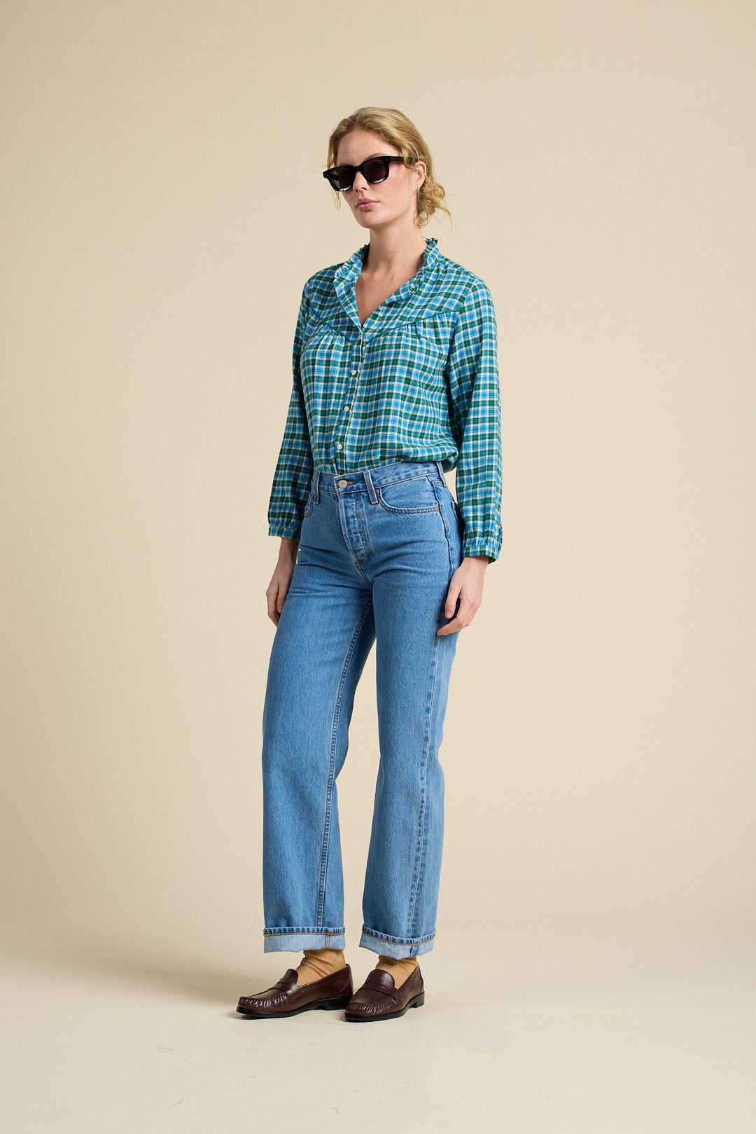 Ruth Shirt Fogline Plaid