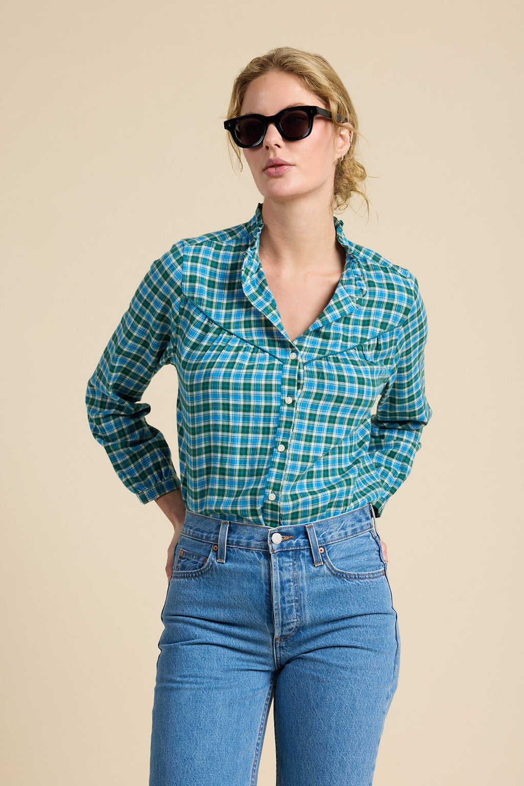 Ruth Shirt Fogline Plaid
