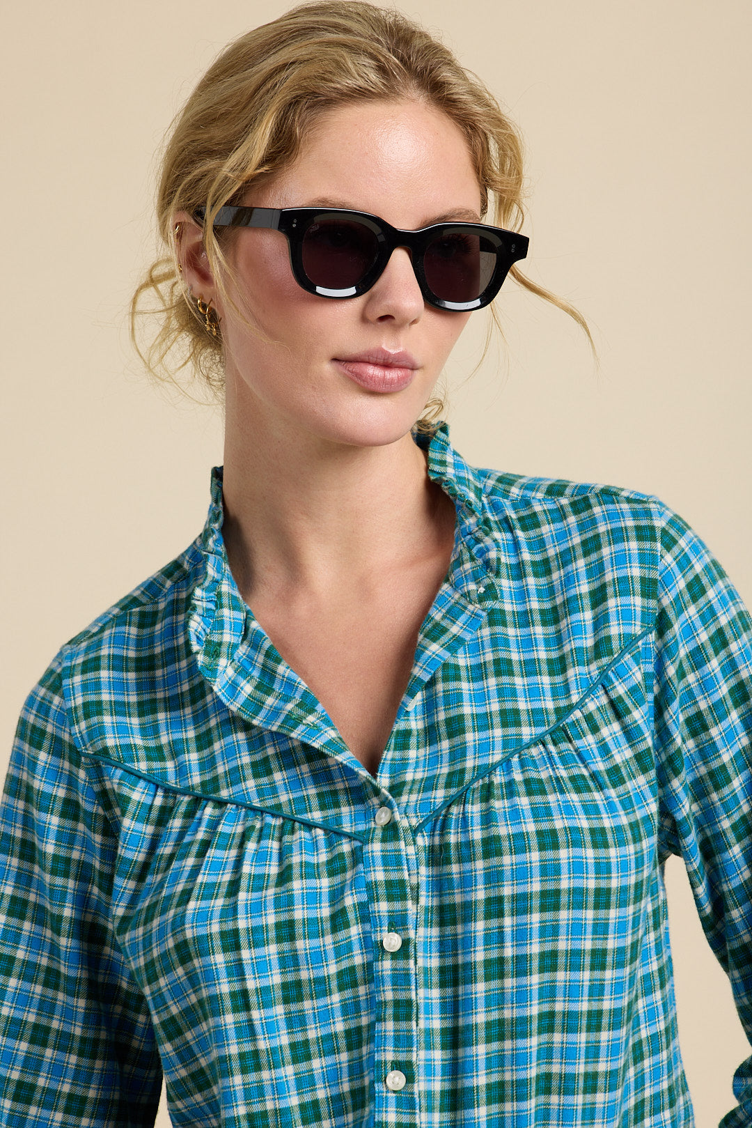 Ruth Shirt Fogline Plaid