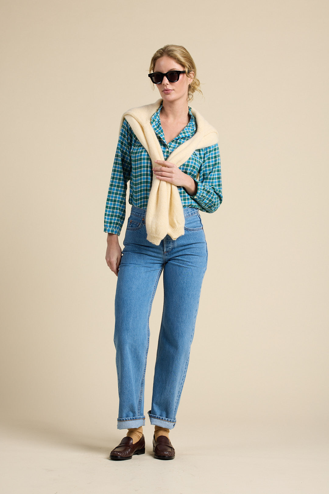 Ruth Shirt Fogline Plaid