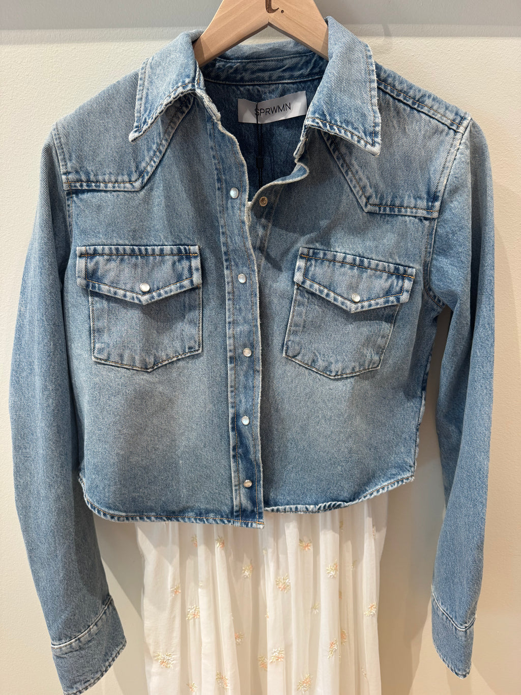 SPRWMN Cropped Western Button Up