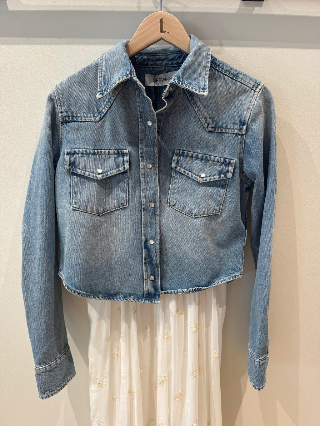 SPRWMN Cropped Western Button Up