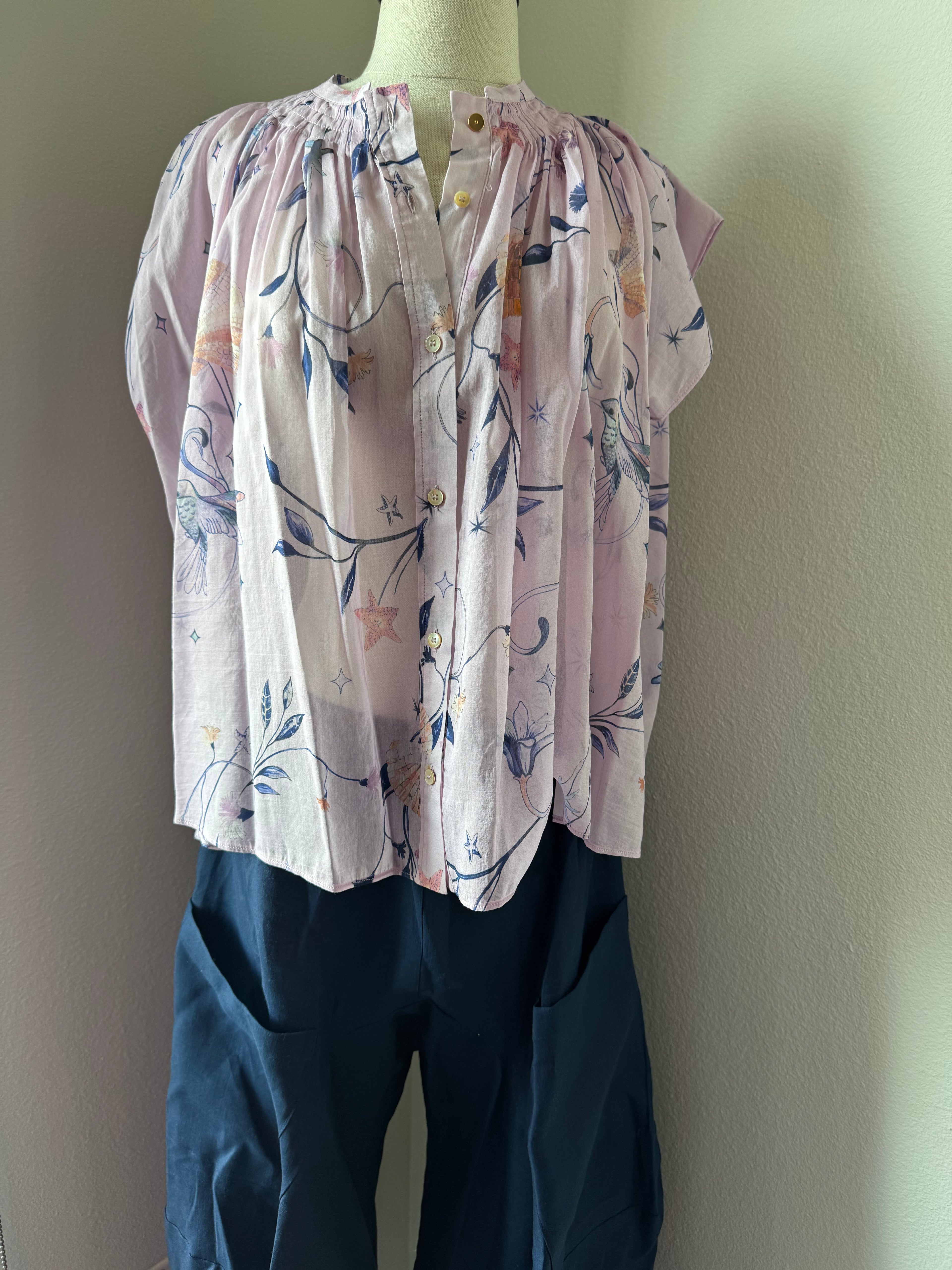 forte_forte Print Voile Sleeveless Shirt