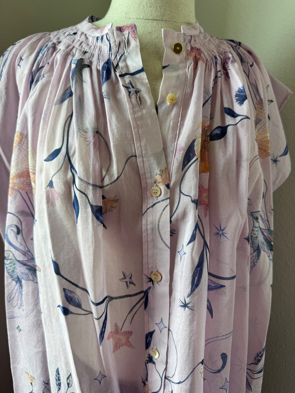 forte_forte Print Voile Sleeveless Shirt