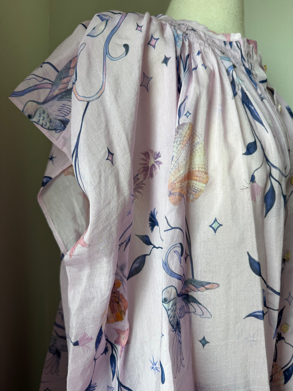 forte_forte Print Voile Sleeveless Shirt