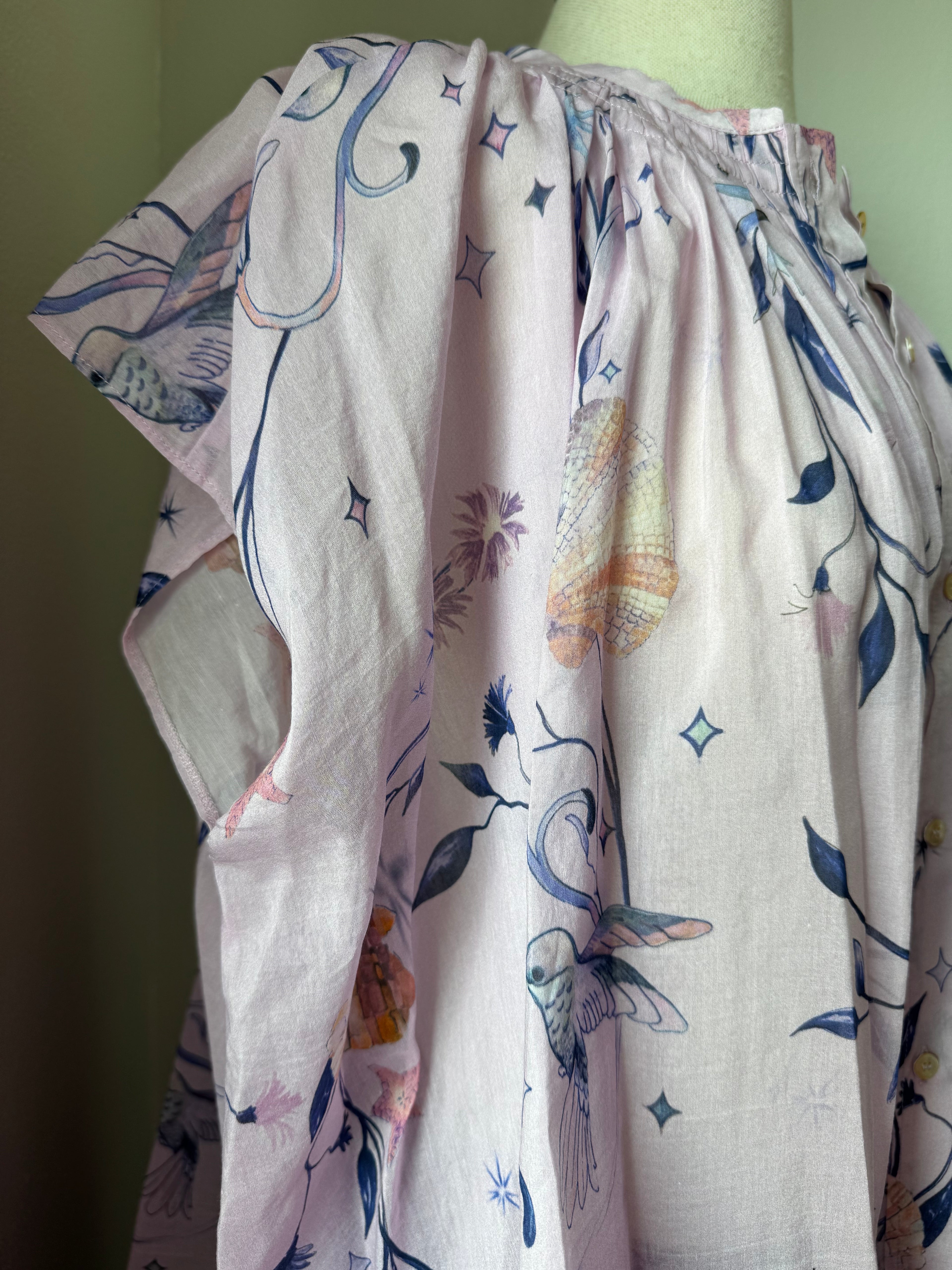 forte_forte Print Voile Sleeveless Shirt