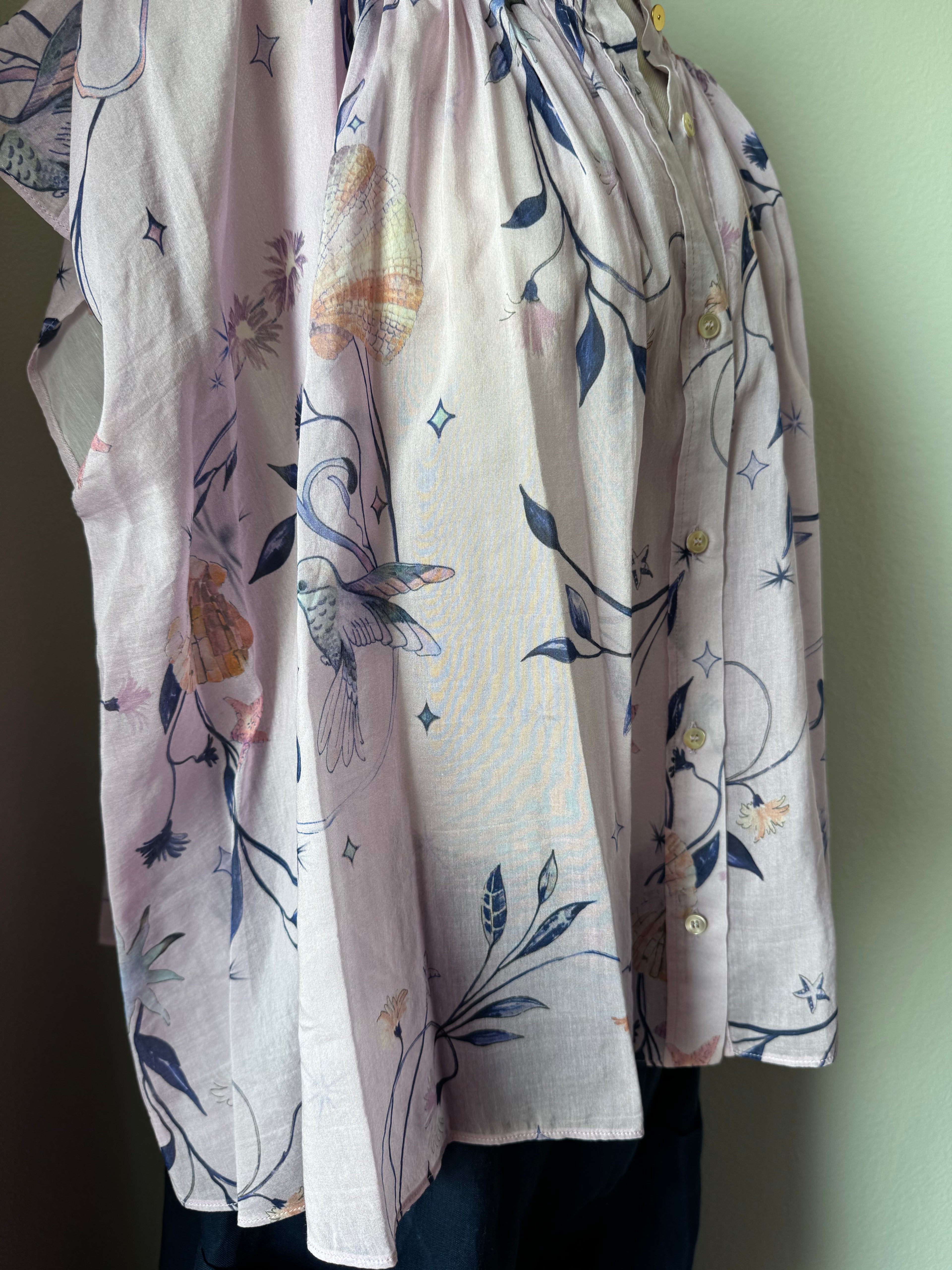 forte_forte Print Voile Sleeveless Shirt