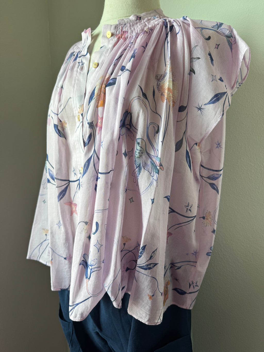 forte_forte Print Voile Sleeveless Shirt