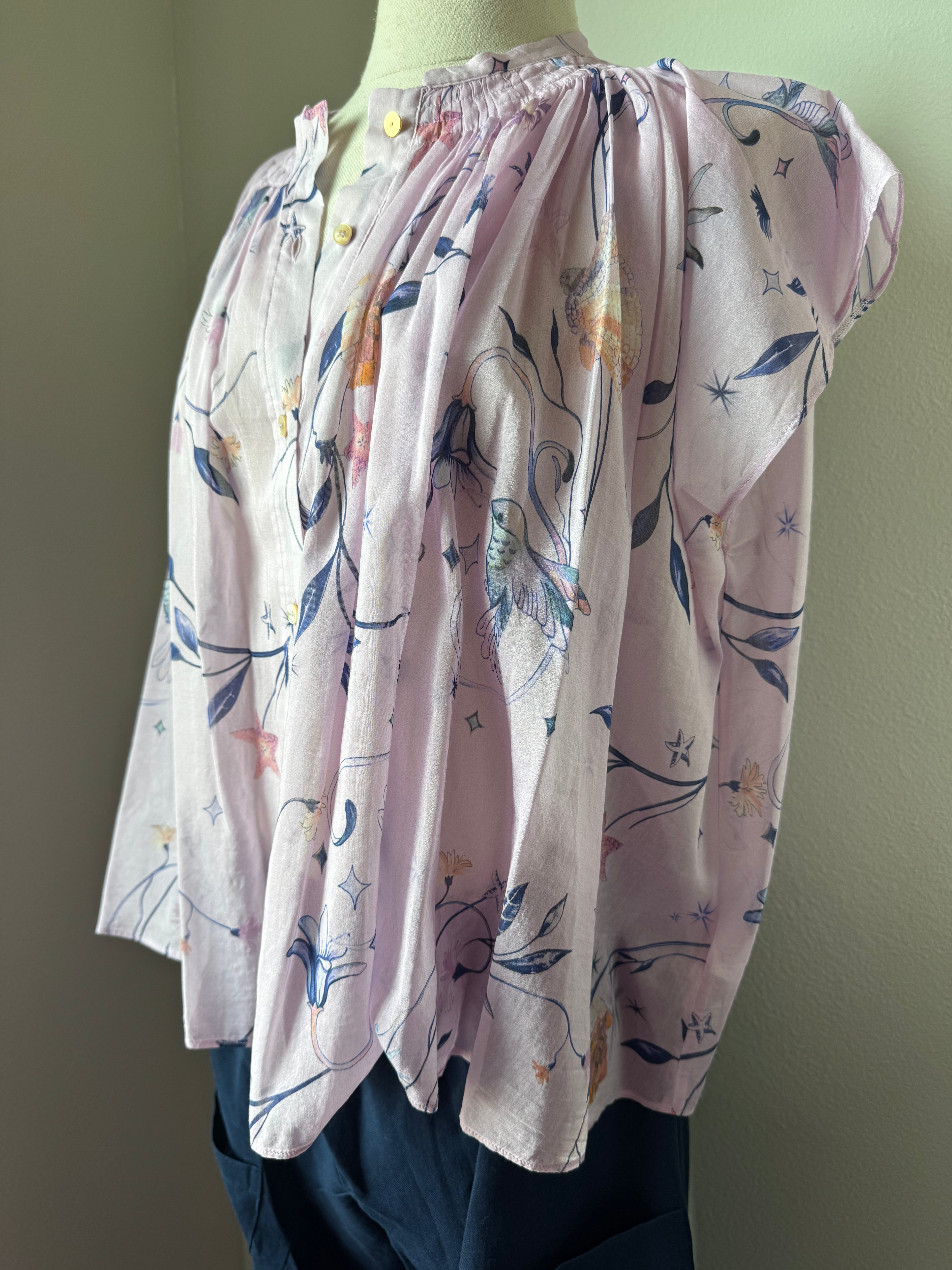 forte_forte Print Voile Sleeveless Shirt