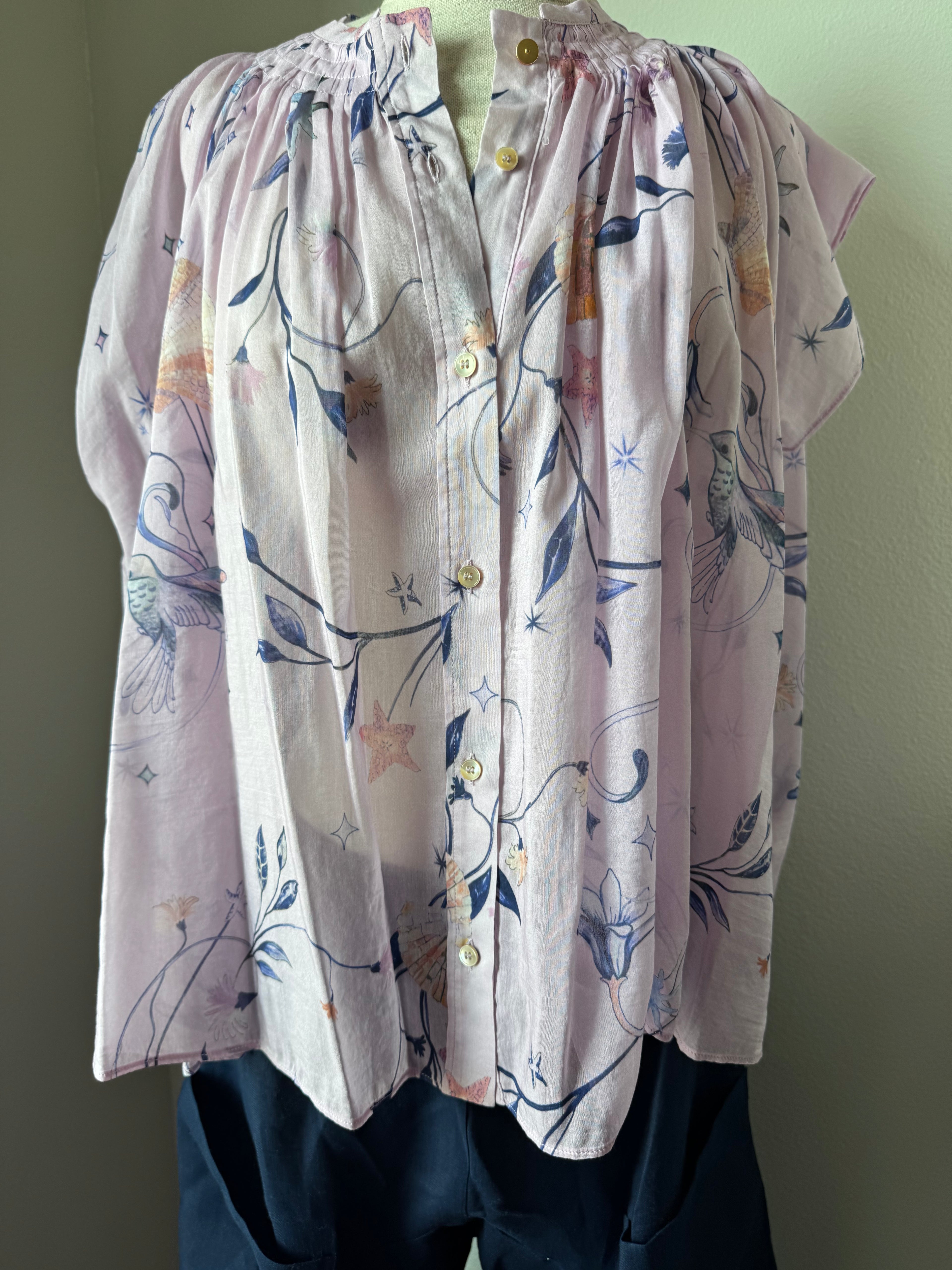 forte_forte Print Voile Sleeveless Shirt