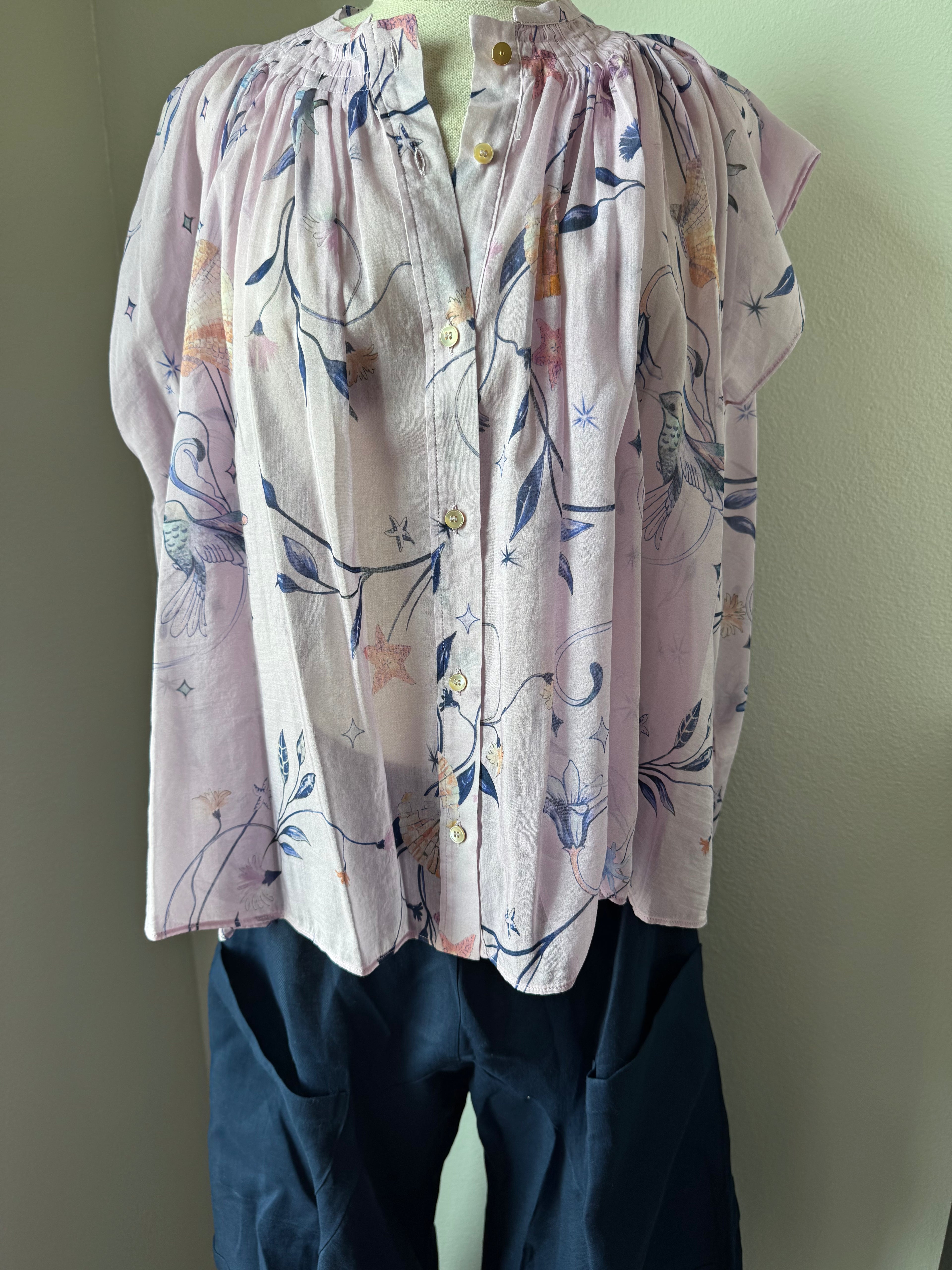 forte_forte Print Voile Sleeveless Shirt