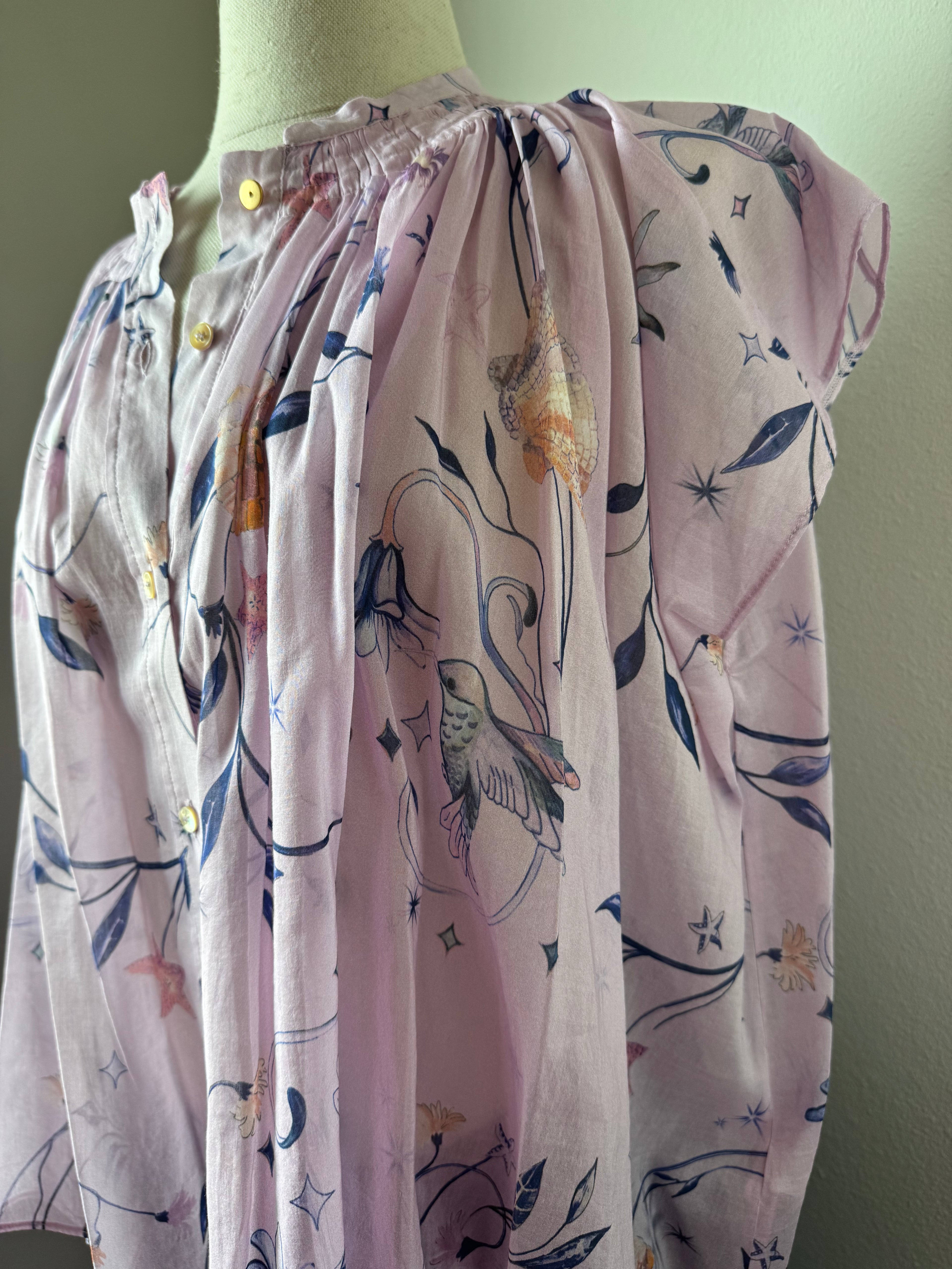 forte_forte Print Voile Sleeveless Shirt