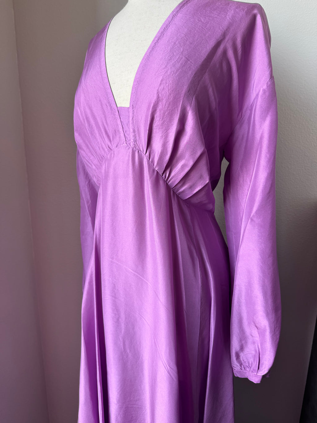 forte_forte Habotai Silk Long Sleeve Dress
