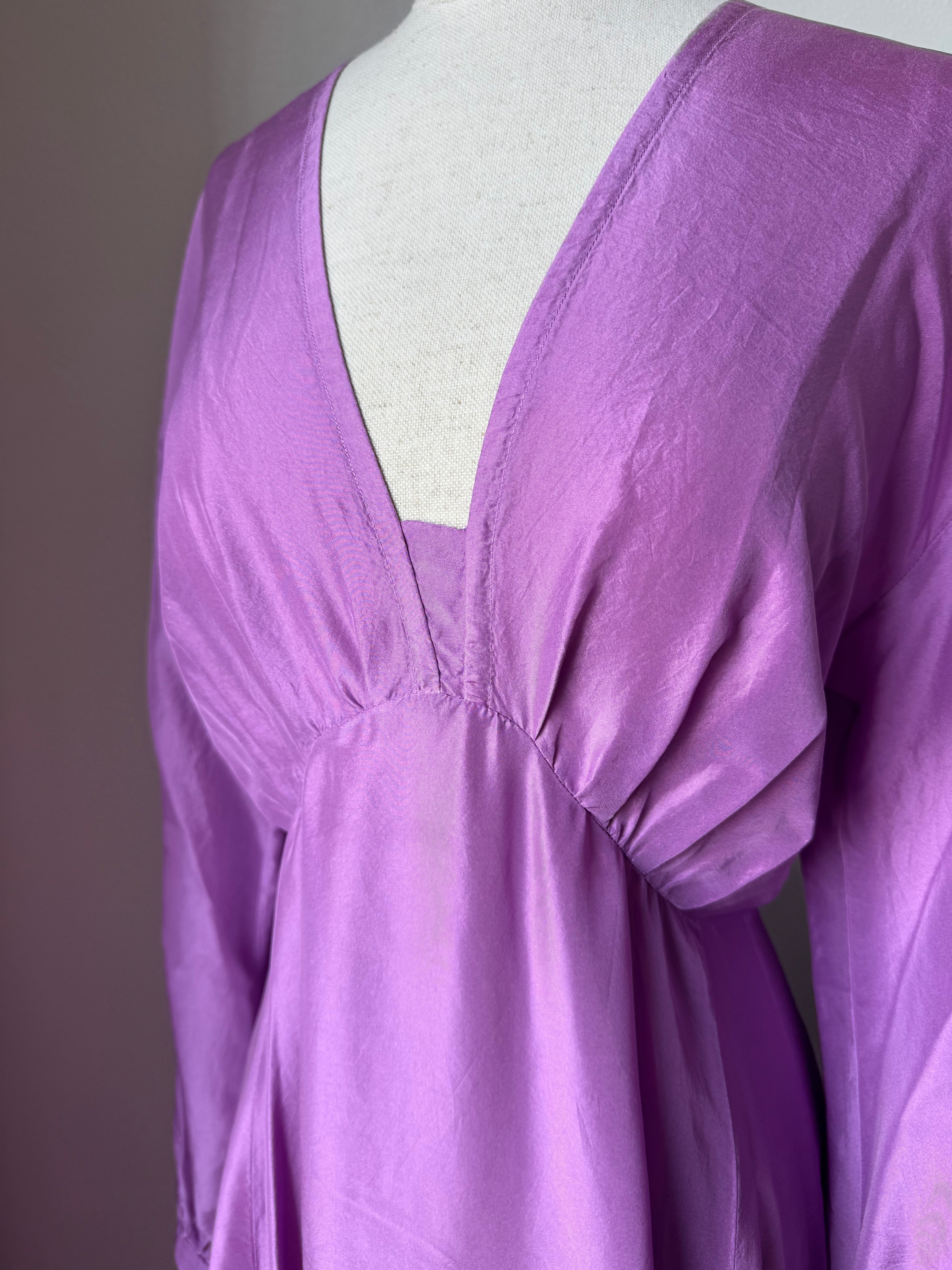 forte_forte Habotai Silk Long Sleeve Dress