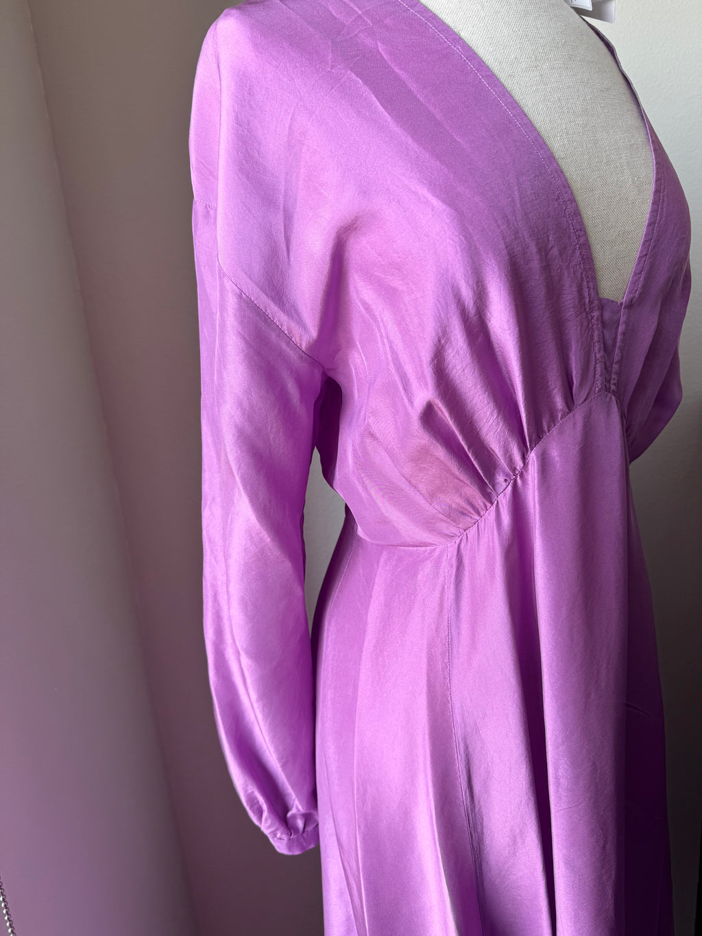forte_forte Habotai Silk Long Sleeve Dress