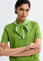 ESSENTIEL ANTWERP JONDA FINE-KNIT POLO WITH SCARF