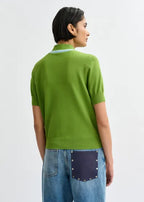 ESSENTIEL ANTWERP JONDA FINE-KNIT POLO WITH SCARF