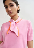 ESSENTIEL ANTWERP JONDA FINE-KNIT POLO WITH SCARF