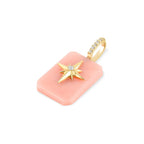 Kate Collins Emerald Cut Starburst Pendant Pink Opal